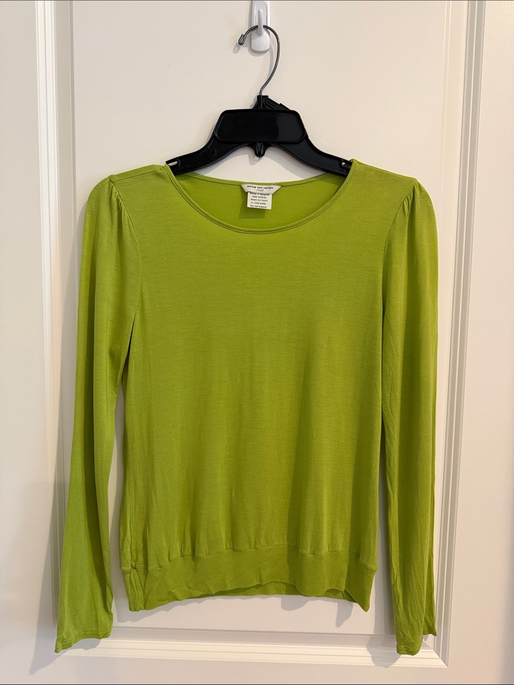 Dries Van Noten Chartreuse Modal Long Sleeve Top